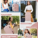 Maleta de cabina de viaje en color rosa, ideal para zapatos y pertenencias.