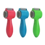 Mini masajeador eléctrico vibratorio, rosa, azul y verde, con rodillos para cuidado personal.