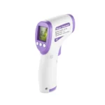 Termómetro infrarrojo digital con pantalla LED y medición rápida de temperatura.