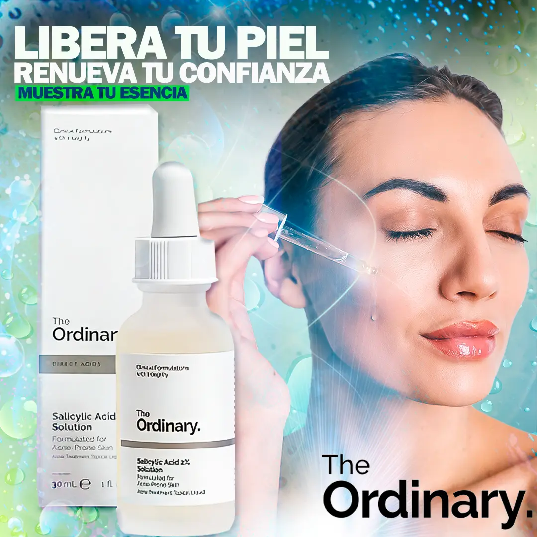 The Ordinary Ácido Hialurónico 2% + B5, con una modelo aplicando el suero.