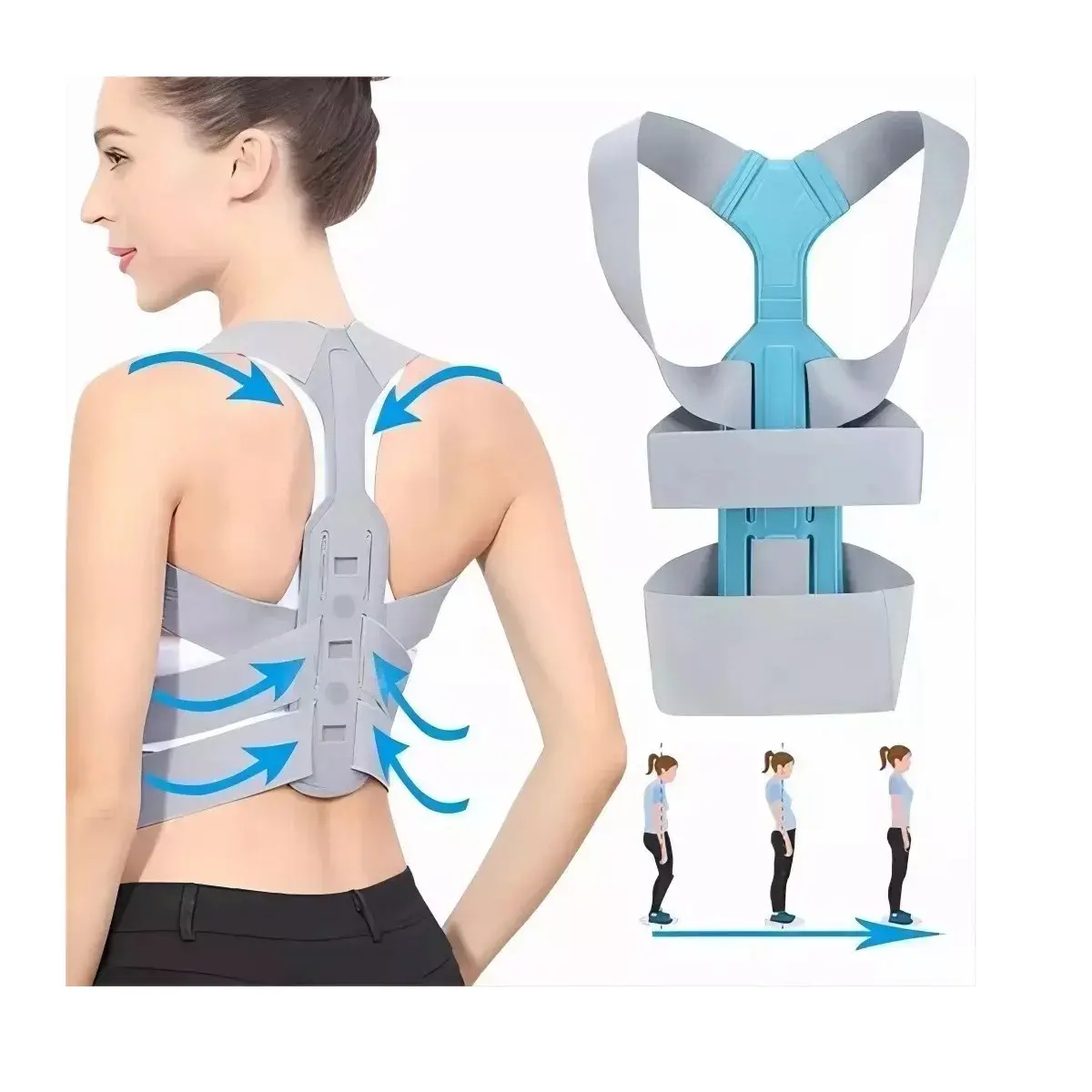 Corrector de postura invisible para mujeres y hombres, soporte ortopédico para espalda.