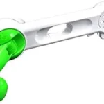 Abrelatas multifuncional 6 en 1 blanco y verde para tapas, botellas y más.