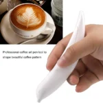 Lápiz para decoración de capuchino con arte latte en taza, herramienta profesional para patrones.