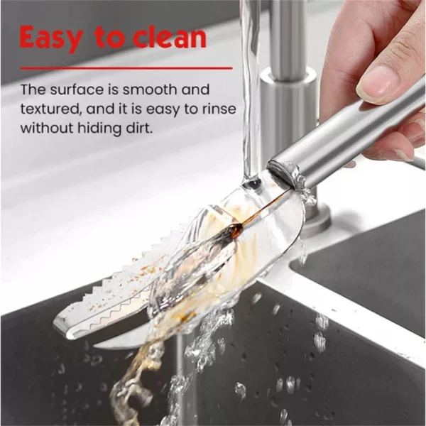 Cuchillo para pescado con diseño de fácil limpieza, ideal para cortar y servir sin acumular residuos.