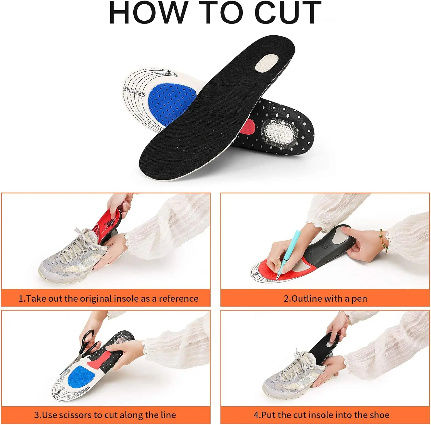 Plantillas deportivas para zapatos: cómo cortarlas a la medida de tu pie para un ajuste perfecto.