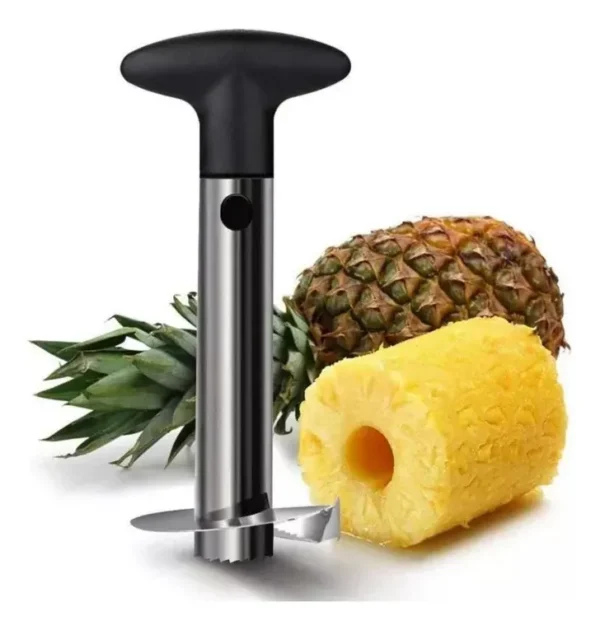 Rebanador cortador de piña en rodajas con mango ergonómico y acero inoxidable, ideal para un uso fácil.
