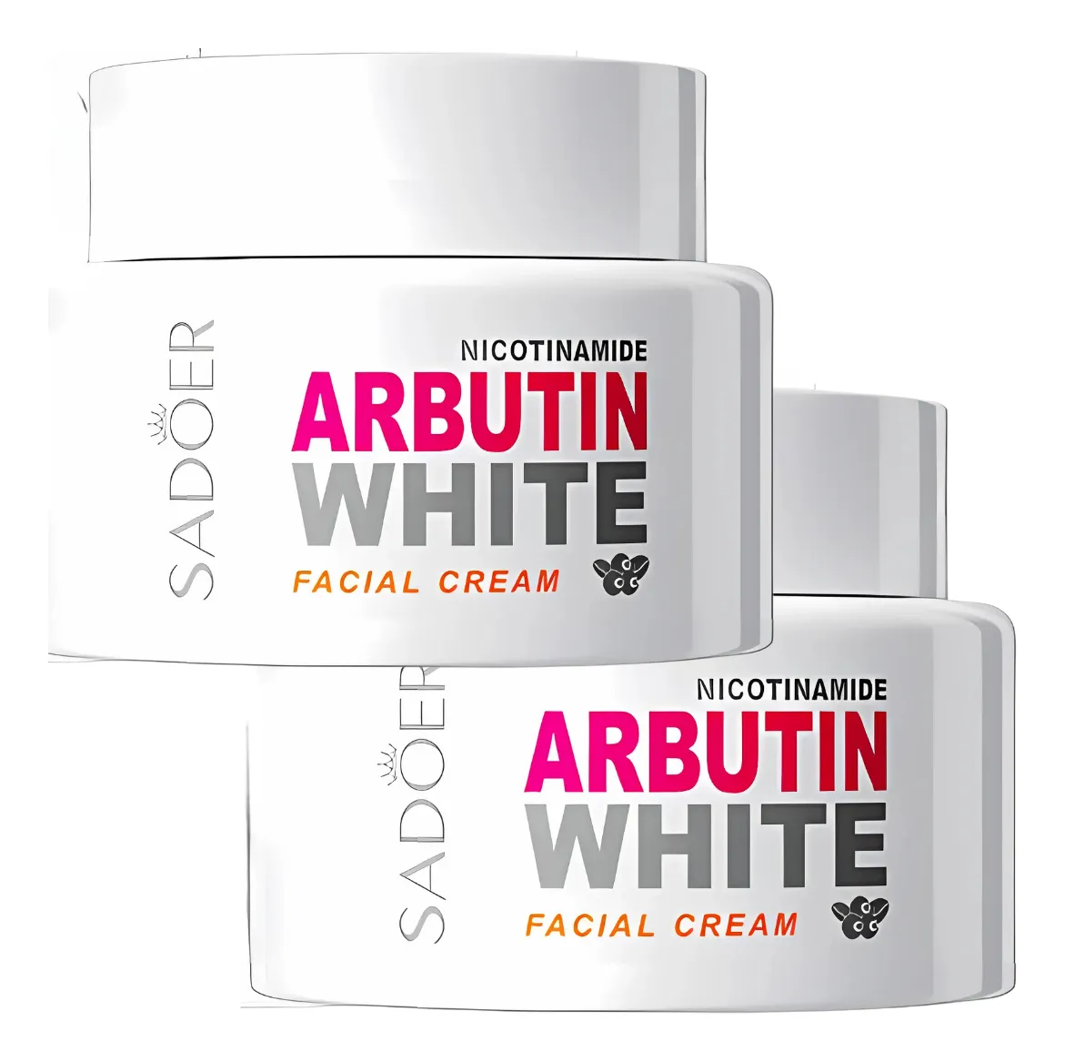 Crema facial aclarante Arbutin Sadoer con nicotinamida para un tono uniforme y radiante.