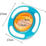 Plato giratorio para bebé antigoteo, 17cm con interior de 9cm, ideal para mantener la comida sin derrames.