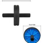 Rueda abdominal doble para ejercicios de fortalecimiento del abdomen, con tapete incluido.
