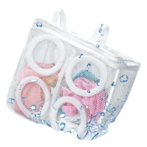 Set x2 bolsas para lavar zapatos con anillos protectores en malla, ideal para proteger calzado durante el lavado.