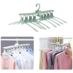 Colgador mágico 8 en 1 con ganchos para organizar y secar ropa, ideal para armarios.