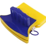 Limpiador de vidrio magnético azul y amarillo para doble cara.