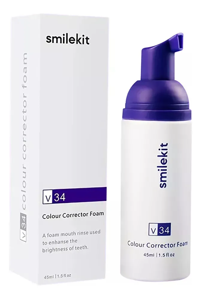 Espuma correctora de color Smilekit V34 para blanquear dientes, 45ml
