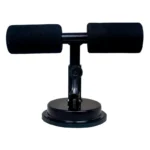 Home Fitness: Sujetador de pies negros para abdominales con ventosa y rodillos acolchados.