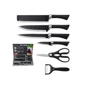 Set de cuchillos de chef, tijeras y pelador, utensilios de cocina para hogar.
