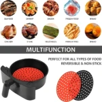 Set x2 bases silicona para freidora 20cm: versátiles, reversibles y antiadherentes.