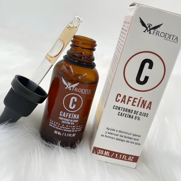 Afrodita Cafeína contorno de ojos con gotero, 30 ml.