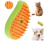 Cepillo de vapor para mascotas set x2, ideal para baño y masaje de perros y gatos.