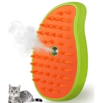 Cepillo de vapor para mascotas, suave y eficiente, con diseño ergonómico para acariciar y limpiar.