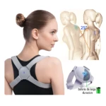 Corrector de postura ajustable con sensor para espalda recta, ideal para uso diario y corrección postural.