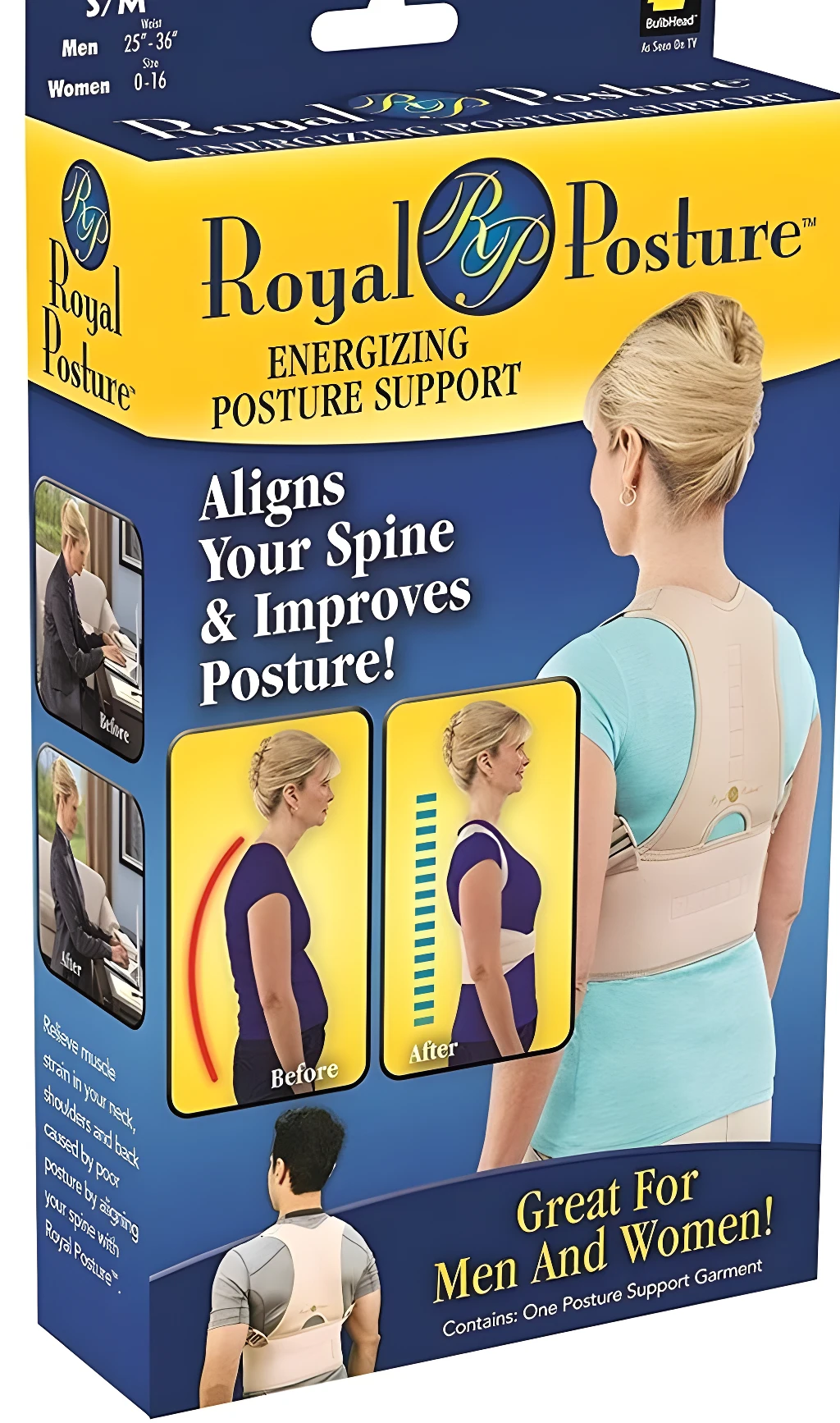 Corrector de postura Royal: soporte energizante para alinear tu columna y mejorar la postura.