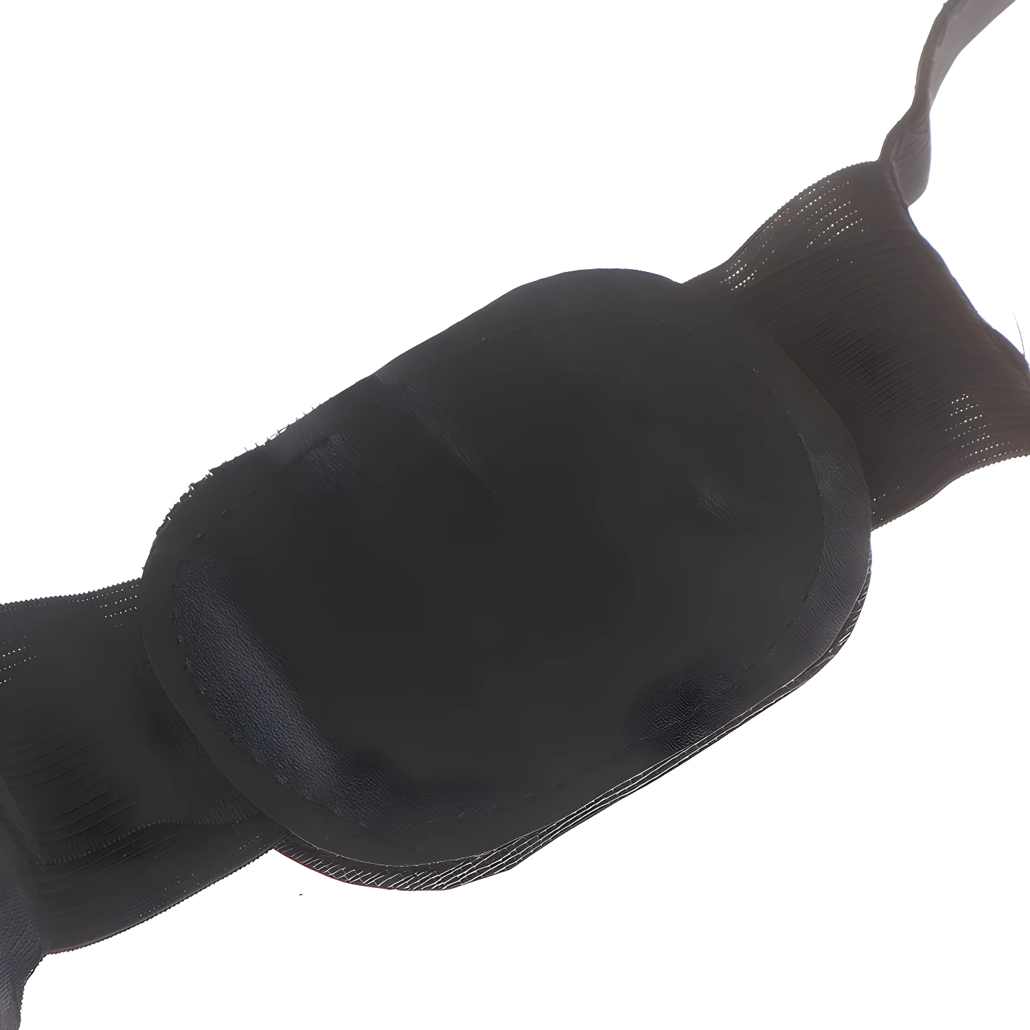 Corrector de postura unisex ligero ajustable, banda lumbar para espalda, detalle de tela negra.