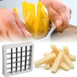 Cortador descorazonador de manzanas cortando varias frutas en rodajas perfectas.