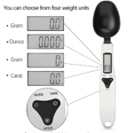 Cuchara gramera digital con pantalla LCD para pesar gramos, onzas, granos y quilates.