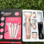 Depiladora Recargable Mujer 4 en 1 ProGrmei GM-3074 rosada con accesorios.