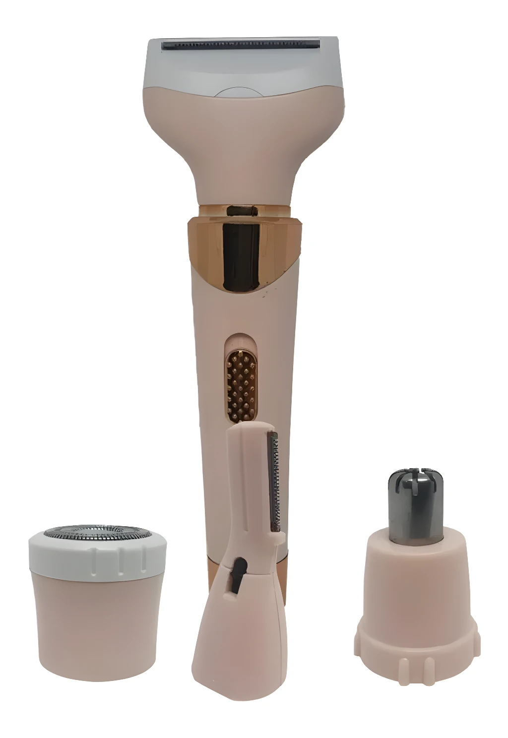 Depiladora recargable mujer 4 en 1: afeitadora corporal, facial, nariz y cejas.