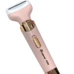 Depiladora recargable mujer 4 en 1 rosada con detalles dorados y cabezal de precisión.