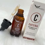 Cafeína Afrodita Contorno de Ojos 30ml: suero con gotero y caja con descripción en español.