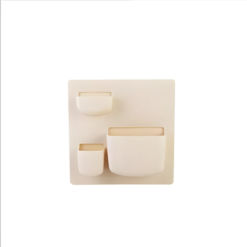 Set x2 estante de pared de pasta, organizador colgante para pared, color beige.