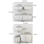 Set x2 estantes de pared de pasta: organizador blanco para baño o cocina.