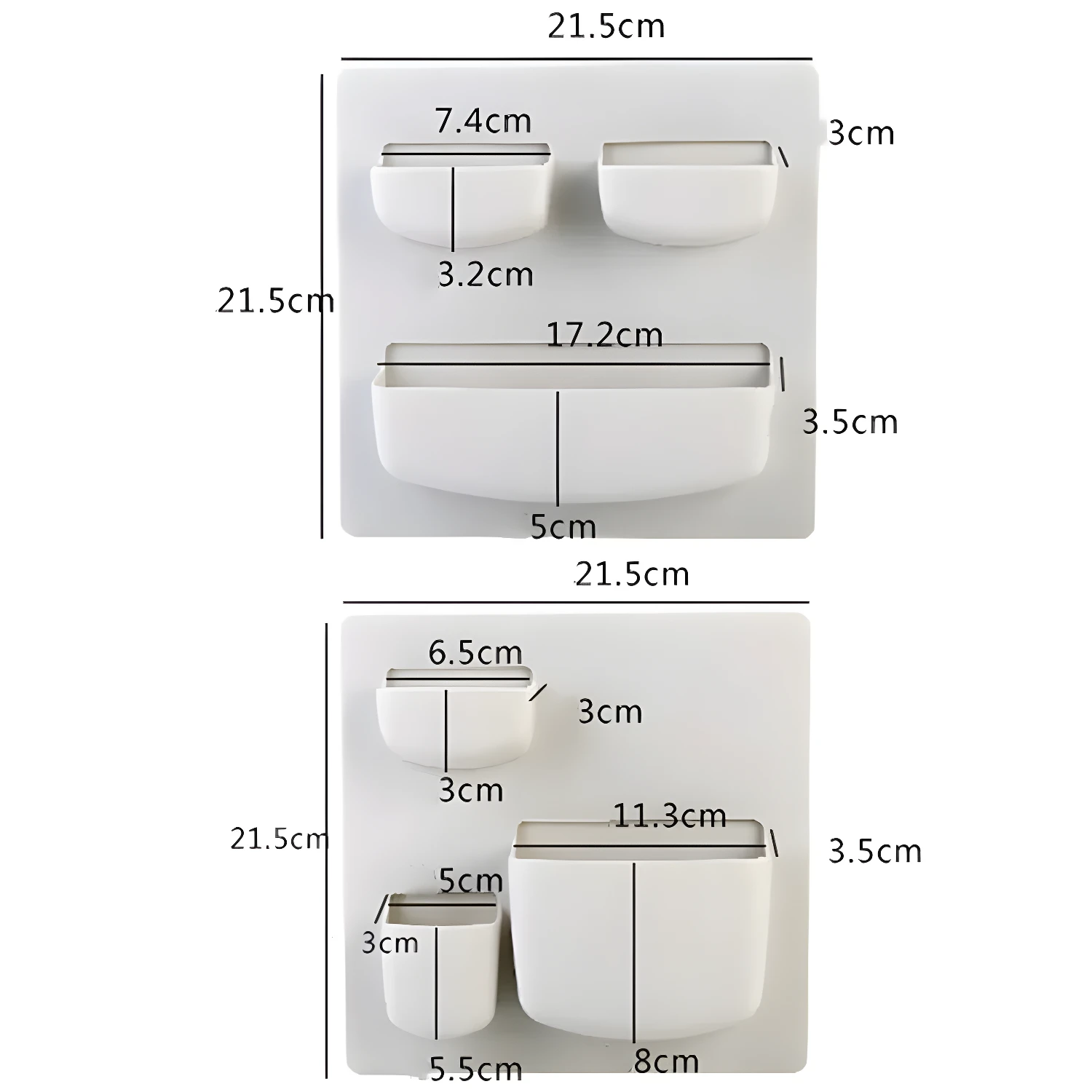 Set x2 estantes de pared de pasta: organizador blanco para baño o cocina.