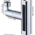 Extensor de grifo de cocina 4 en 1: brazo giratorio, rociador extraíble y cabezal rociador ajustable.