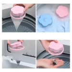 Set x4 filtros atrapa motas para lavadora, diseño floral azul y rosa, recoge pelusa de la ropa.