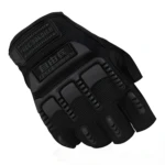 Guantes tácticos negros medio dedo "Free Soldier" para moto, antideslizantes.