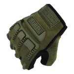 Guante táctico medio dedo Free Soldier verde oliva para moto, antideslizante.