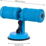 Soporte Home Fitness azul con rodillos y ventosa, medidas 28x17x13 cm.