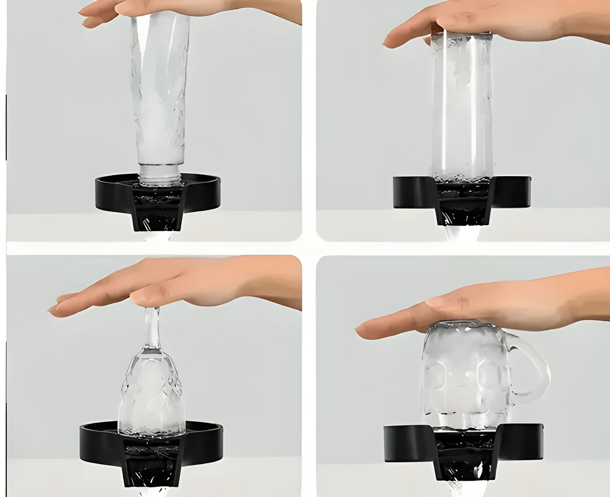 Lava vasos automáticos y dispensador de agua para copas, tazas y jarras.