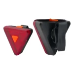 Linterna trasera triangular roja para bicicleta con clip, luz de advertencia LED.