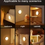 Luz LED portátil inalámbrica para armario, mesita de noche, cocina, pasillo y uso manual.