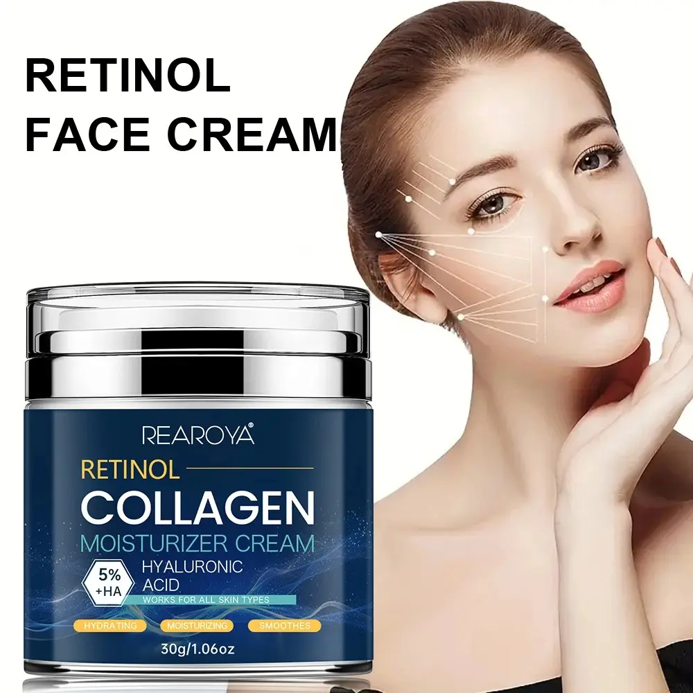 Crema facial Vitalderm con Retinol y Colágeno, ideal para hidratar y suavizar todo tipo de piel.