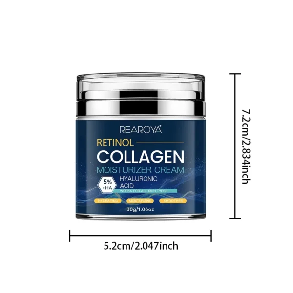 Crema hidratante Vitalderm Retinol y Colágeno con ácido hialurónico, 30g.