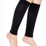 Set x2 medias de compresión negras para pantorrilla, ajustables y cómodas.