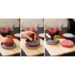 Molde para carne para hamburguesa, prensa para formar patties de carne, cocina casera.