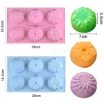 Molde de silicona para flores de vela o repostería, con 6 cavidades, 28x16.5cm.