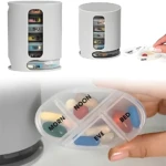 Pastillero Pill Pro semanal con compartimentos para Morn, Noon, Eve y Bed.