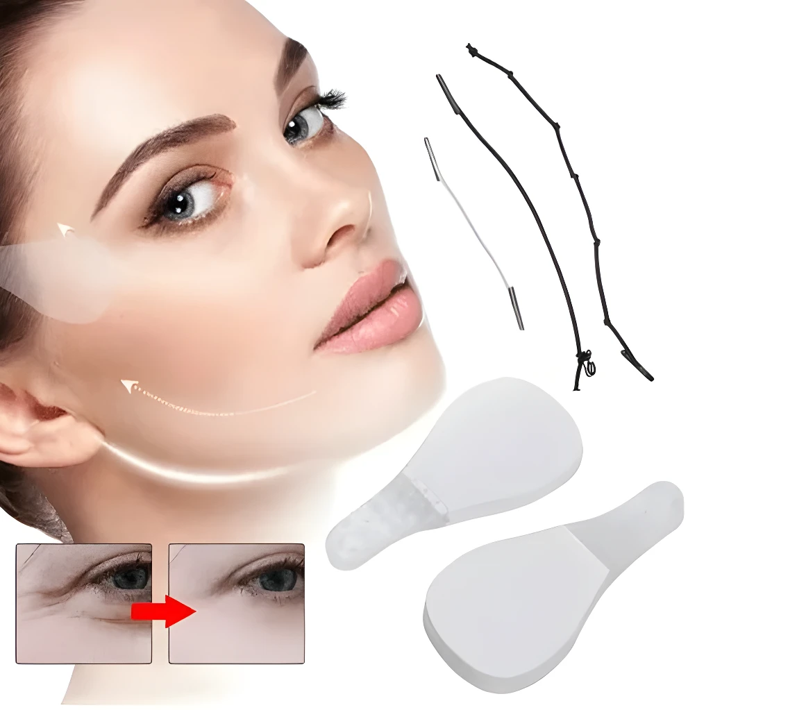 Cinta Facial Secret Lift levanta y tensa la piel del rostro para un efecto rejuvenecedor inmediato.